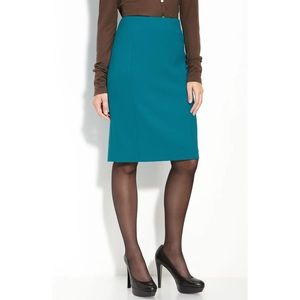Halogen Bright Turquoise Seamed Pencil Work Skirt